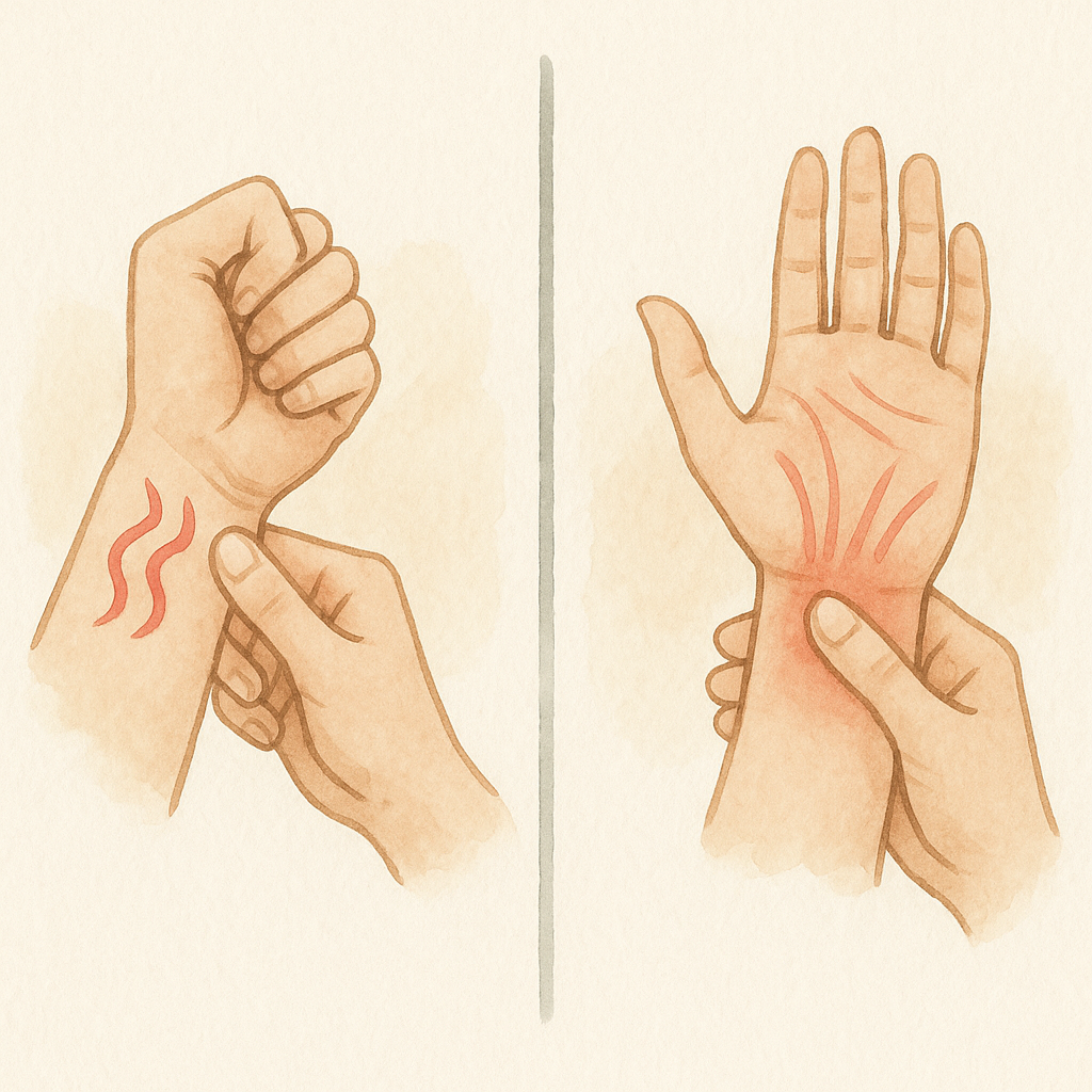 드퀘르벵 건초염 vs 손목 터널 증후군 증상 구별 방법