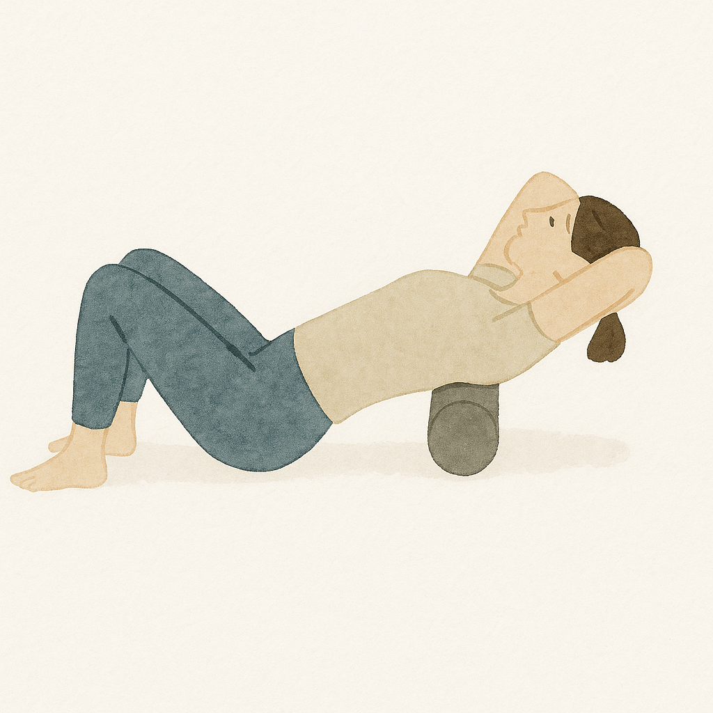 폼롤러 마사지 2. 등 상부 스트레칭