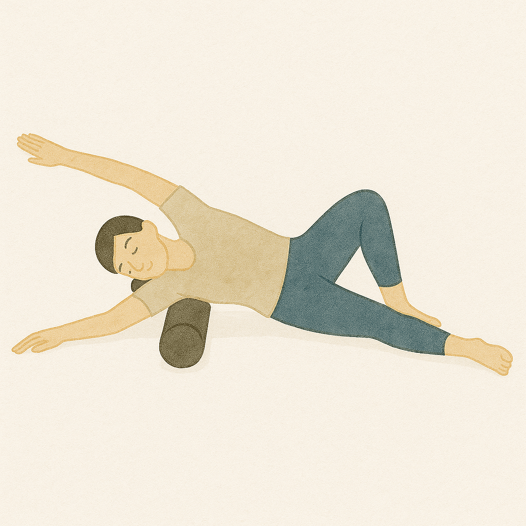 폼롤러 마사지 5. 옆구리와 광배근 풀기