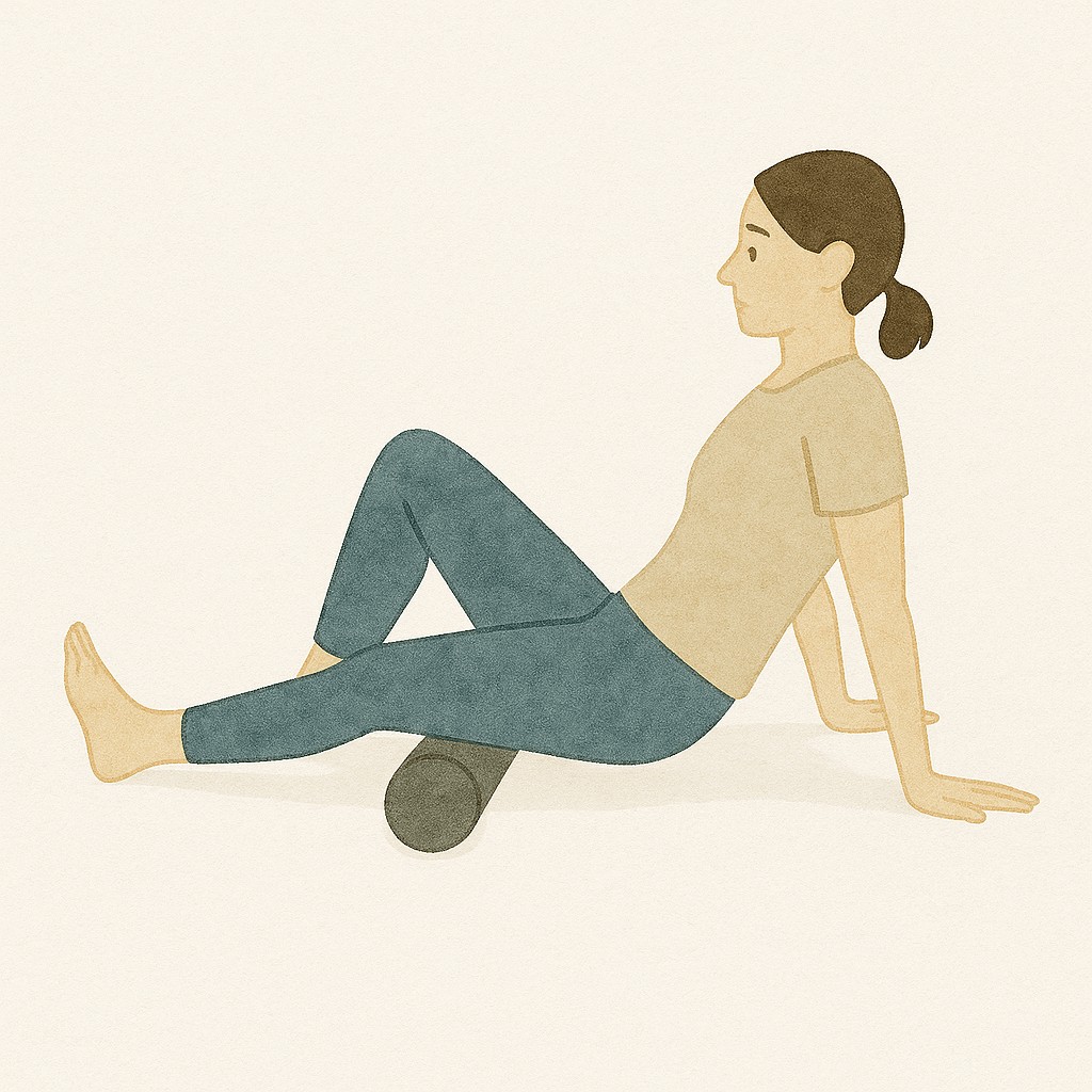 폼롤러 마사지 4. 허벅지 뒤쪽(햄스트링) 풀기