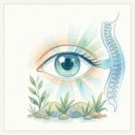 눈과 척추의 수채화 그림