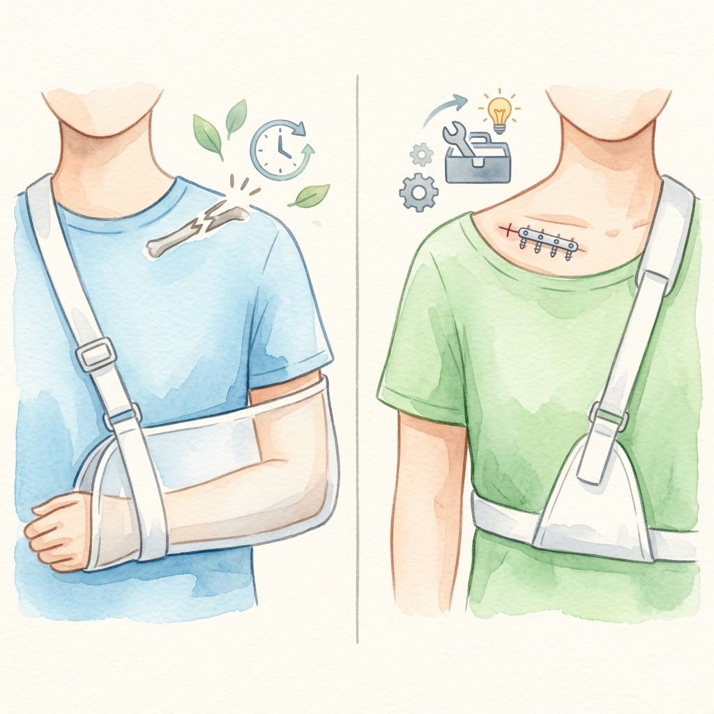 쇄골 골절 수술 vs 비수술 차이