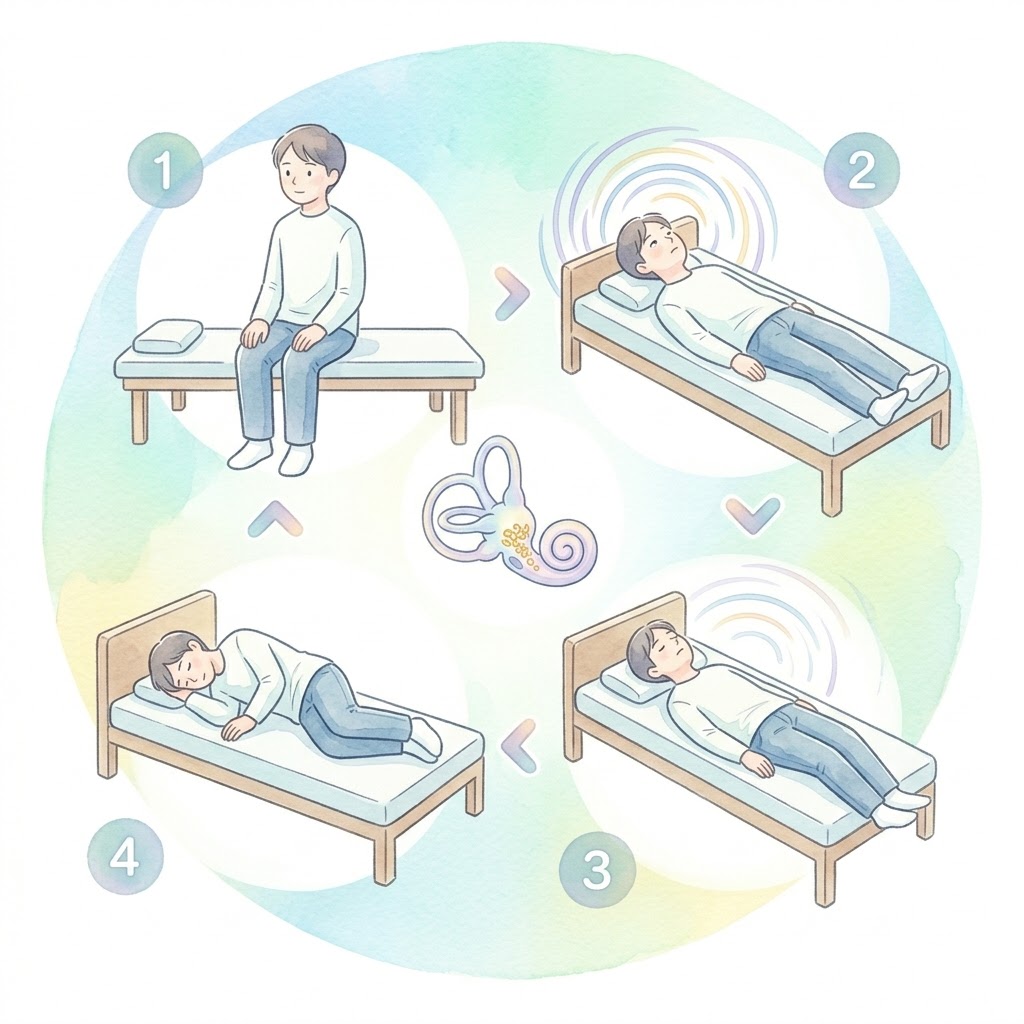 에플리 운동 자세를 단계별로 시연하는 모습