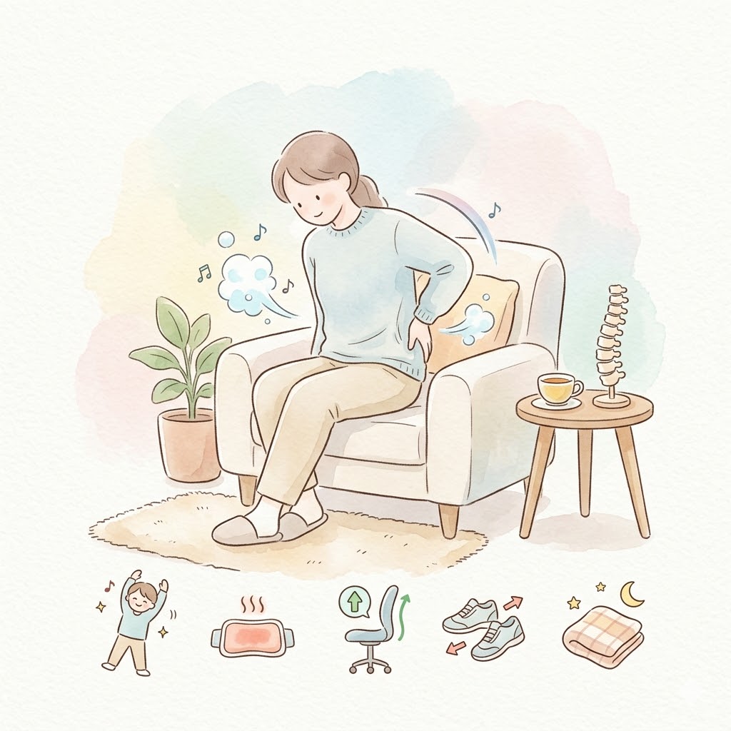 허리에서 우두둑 소리 원인 통증 없애기 5가지