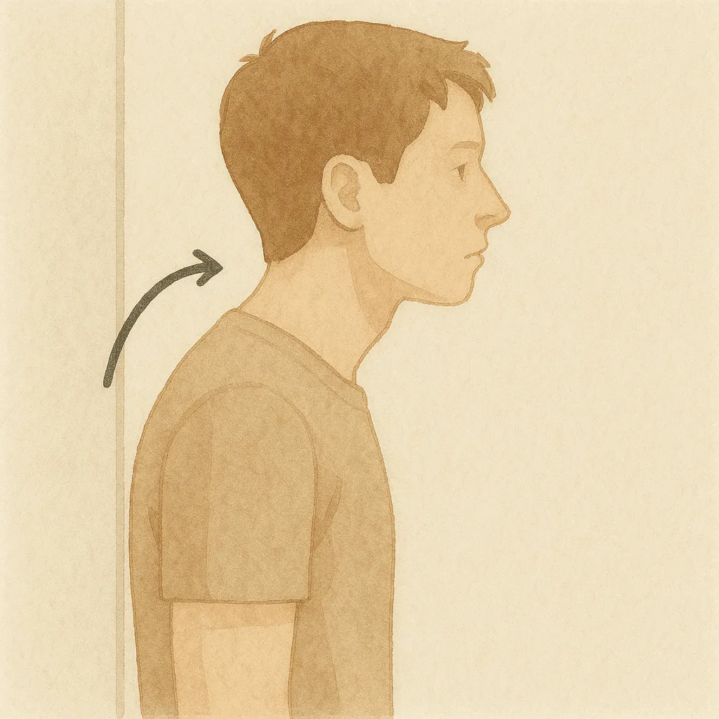 일자목 스스로 확인 방법 벽에 기대서 1분 체크