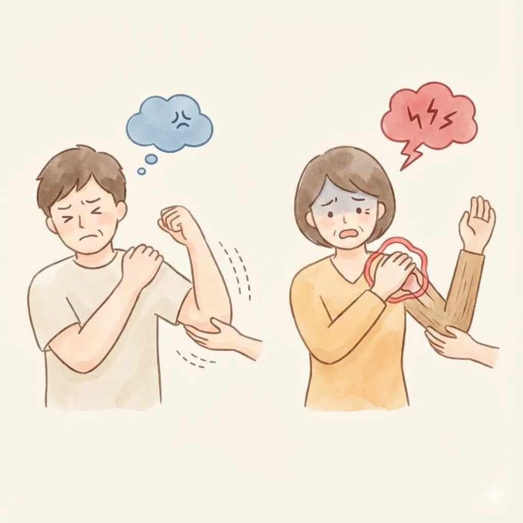 오십견 증상 어깨 통증 차이 | 가만히 있어도 아픈 이유와 치료 방법 4가지