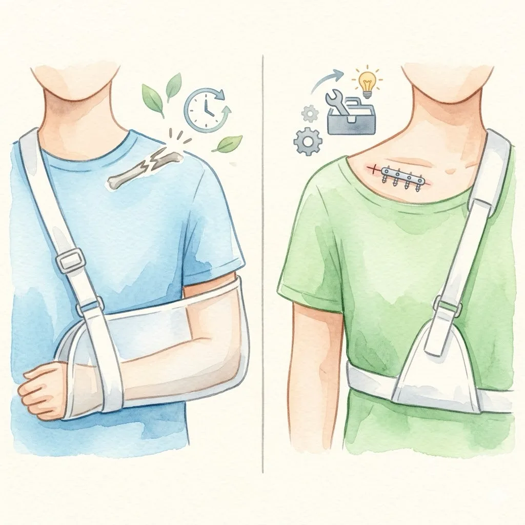 쇄골 골절 수술 vs 비수술 차이