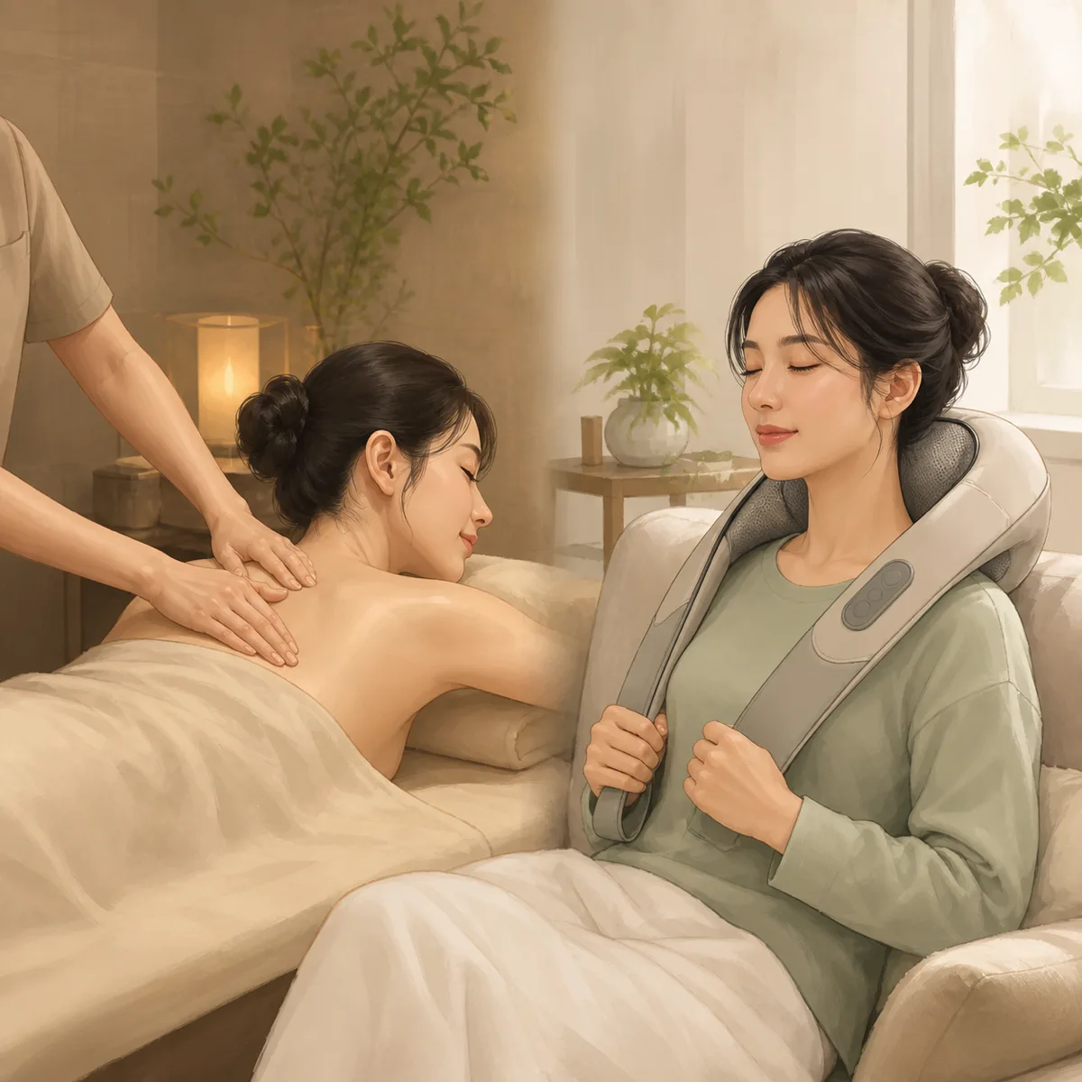 어깨마사지 어깨 마사지샵과 마사지기, 어느 쪽이 나을까