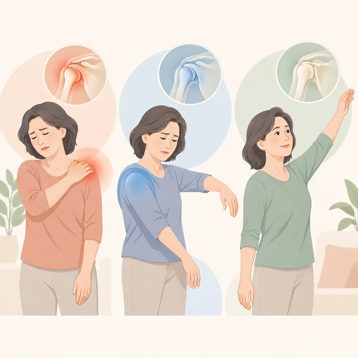 오십견 원인 오십견 증상은 시간에 따라 어떻게 달라지나