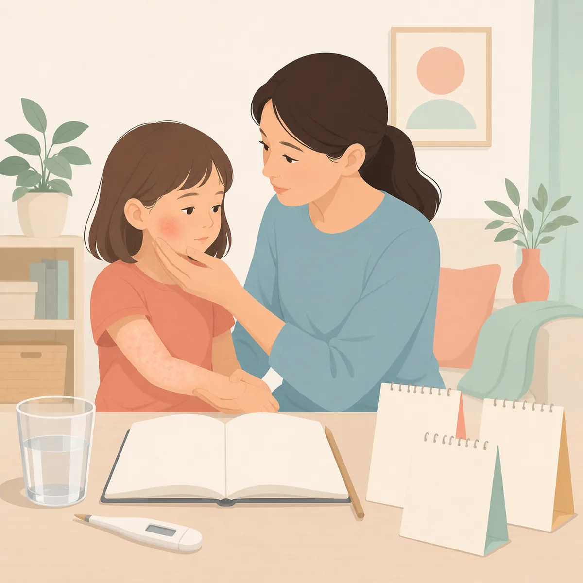 감염성 홍반 집에서 관찰하고 기록해 둘 항목