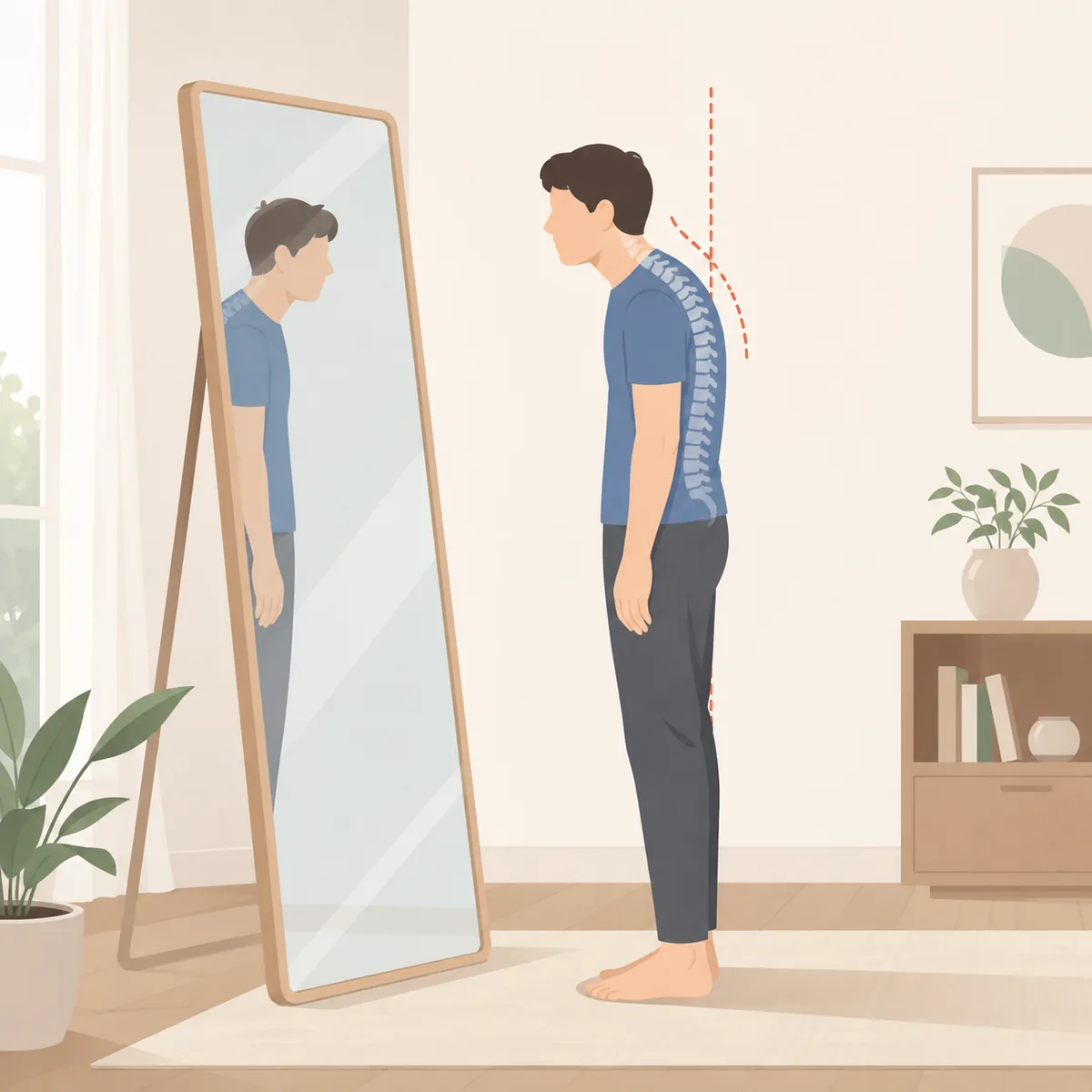 거북목 증상 집에서 거북목 자세를 확인하는 방법