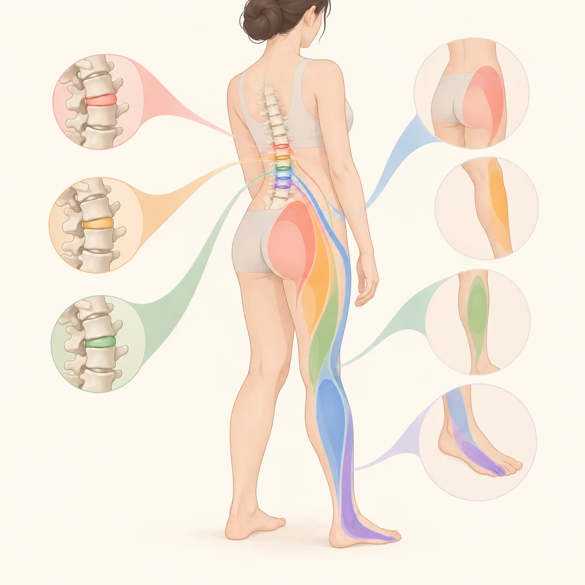 허리 디스크 초기증상 디스크 번호에 따라 증상 위치가 달라지는 이유