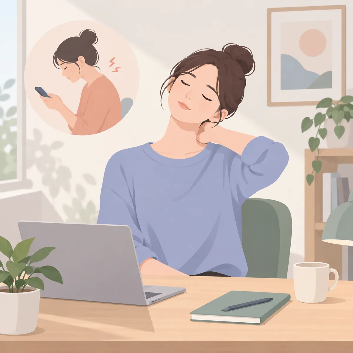 목 스트레칭 목이 뻐근해지는 흔한 배경