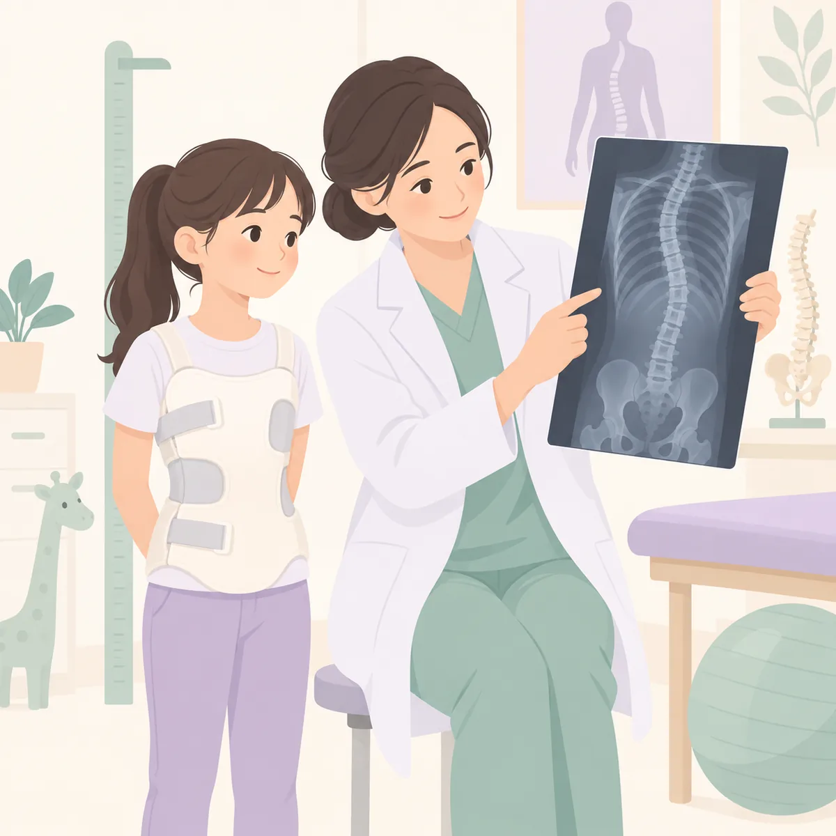 소아 척추측만증 보조기 보조기 시작을 판단할 때 함께 보는 조건