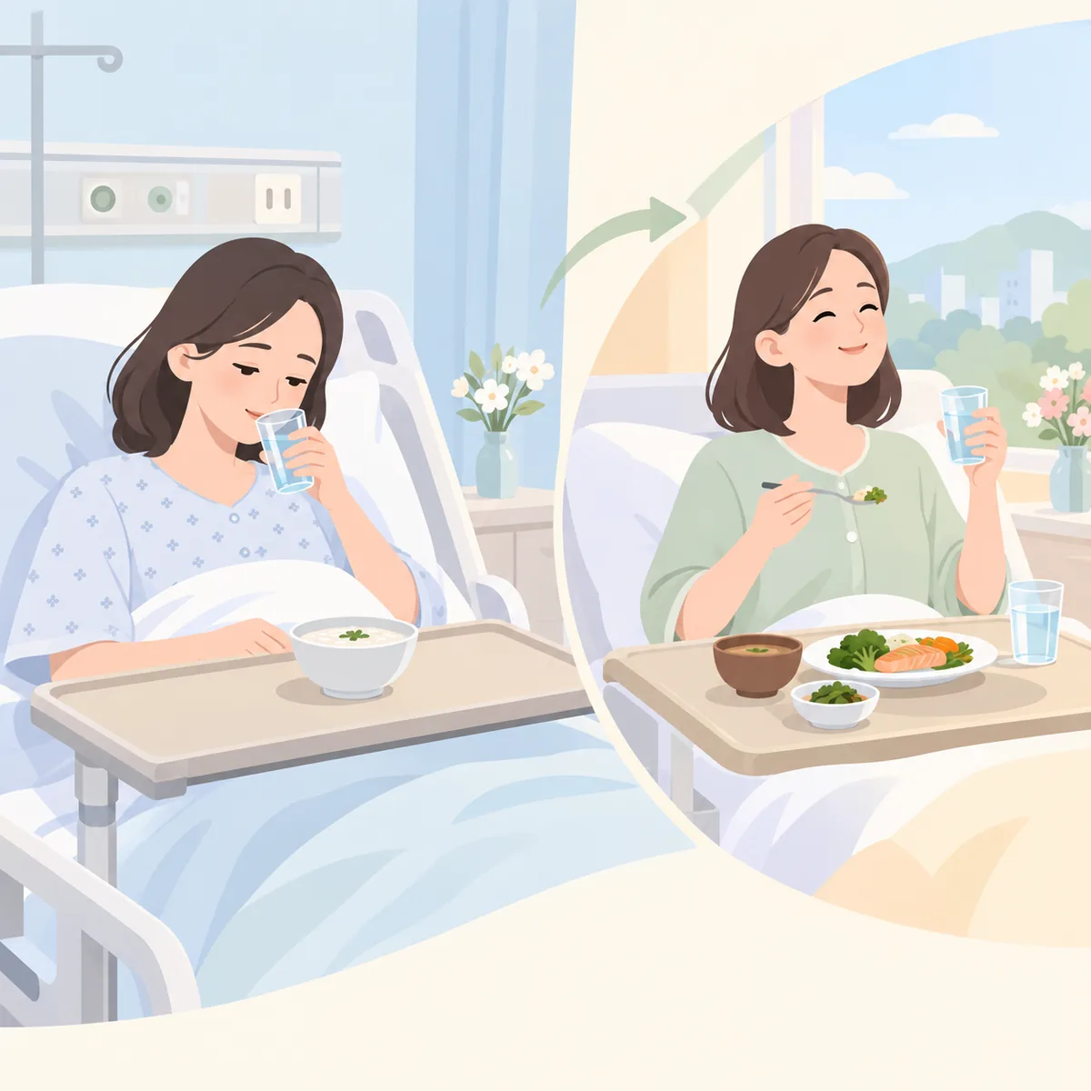 전정신경염 입원 식사와 수분 섭취는 시기마다 어떻게 달라지나