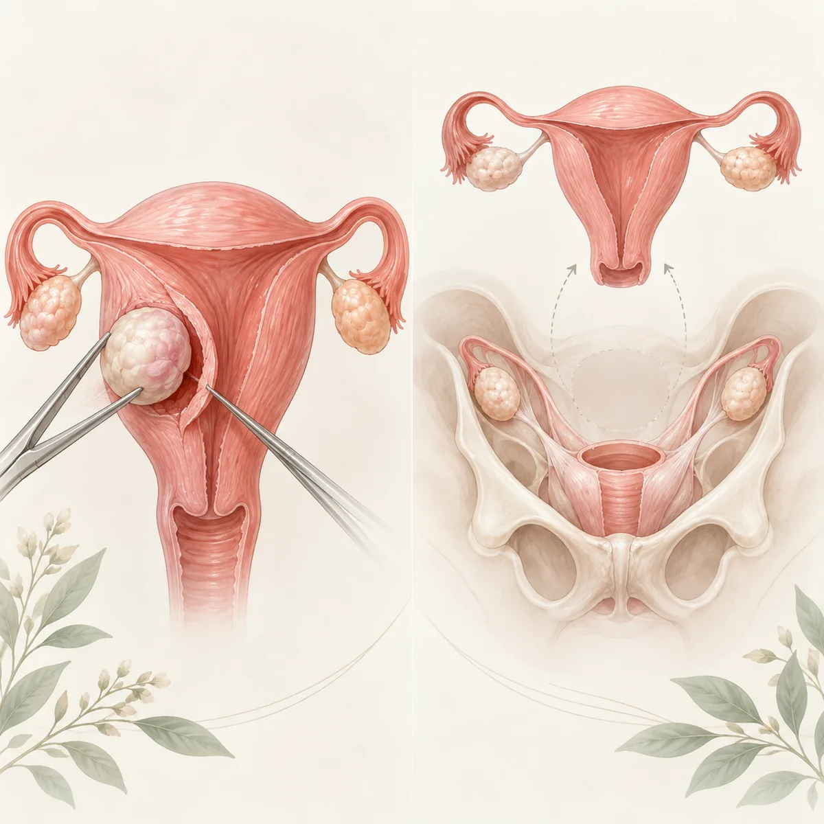 자궁근종 수술방법 자궁을 남길지, 함께 제거할지에 따라 달라집니다