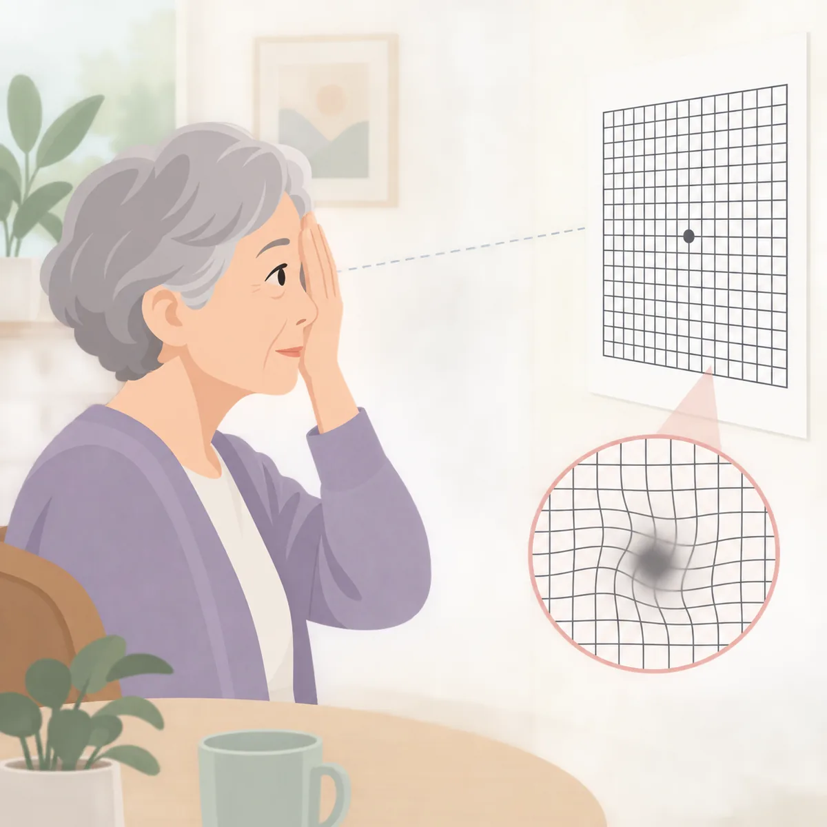 황반변성 증상 황반변성 자가진단, 암슬러 격자로 점검하는 방법